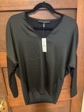 White House Black Market Black V-Neck Dolman Sleeve Tunic